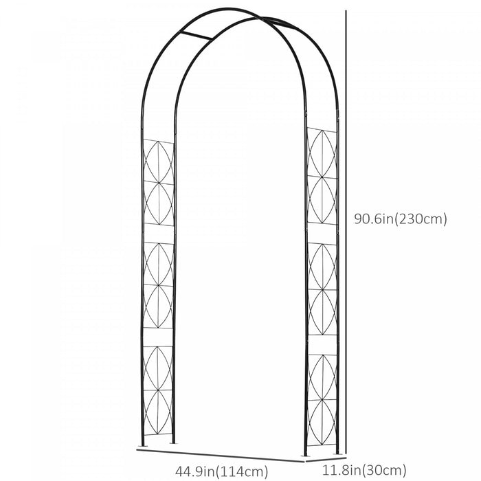 Outsunny Arche De Jardin Treillis En Metal Pour Tonnelle De Patio, Noir