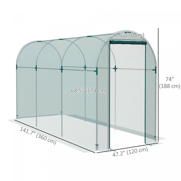 Outsunny Cage De Culture, Tente De Protection Des Plantes De 4' X 12', Vert