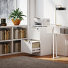 HOMCOM 2 Drawer File Cabinet Fluted Vertical Filing Cabinet with Lock White