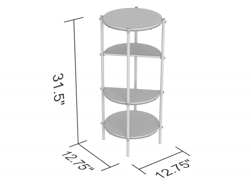 Table de bout avec étagère à 4 étages - bois recyclé brun