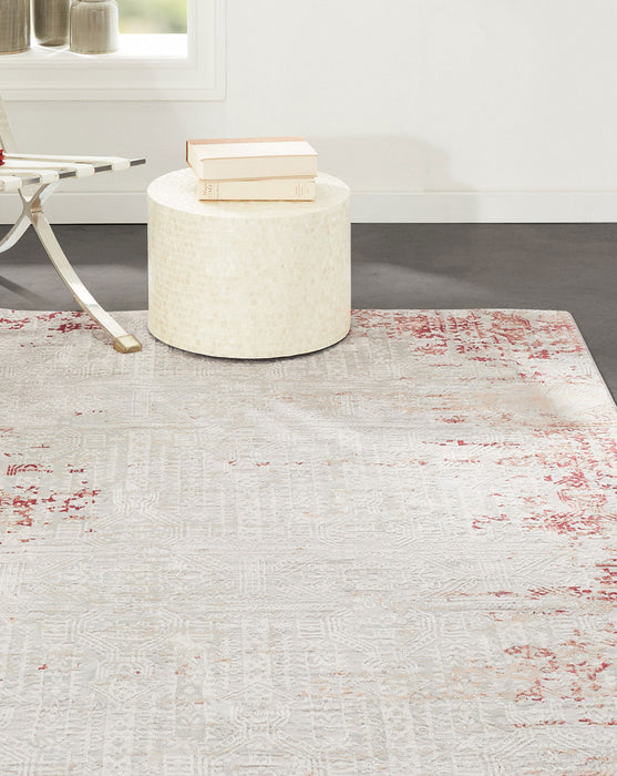 Tapis Traditionnel Amber 5'1\" x 7'7\" en Rouge