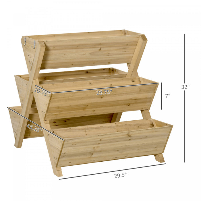 Outsunny Lit De Jardin Sureleve, Support De Jardiniere Autoportant Avec 5 Boites De Plantation Et 4 Crochets, Ideal Pour Les Herbes, Les Fleurs Dans Le Patio, Le Balcon, L'interieur Et L'exterieur