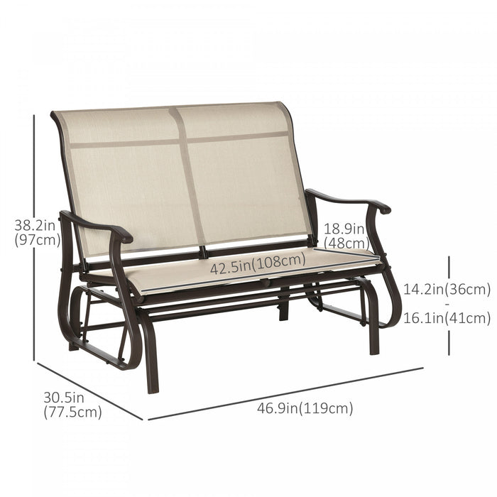 Chaise A Bascule Exterieure Outsunny Pour 2 Personnes, Pour L'exterieur, Le Jardin, Kaki