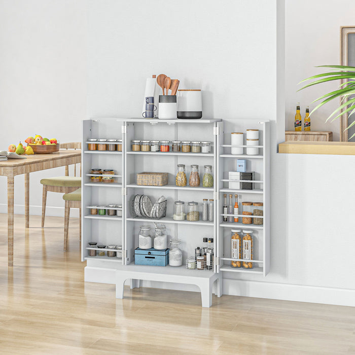HOMCOM Armoire de rangement de cuisine avec etageres, 8 etageres a epices
