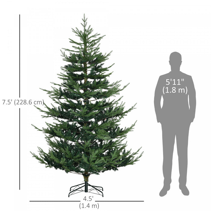 HOMCOM Arbre de Noel artificiel 7.5' avec design a charniere