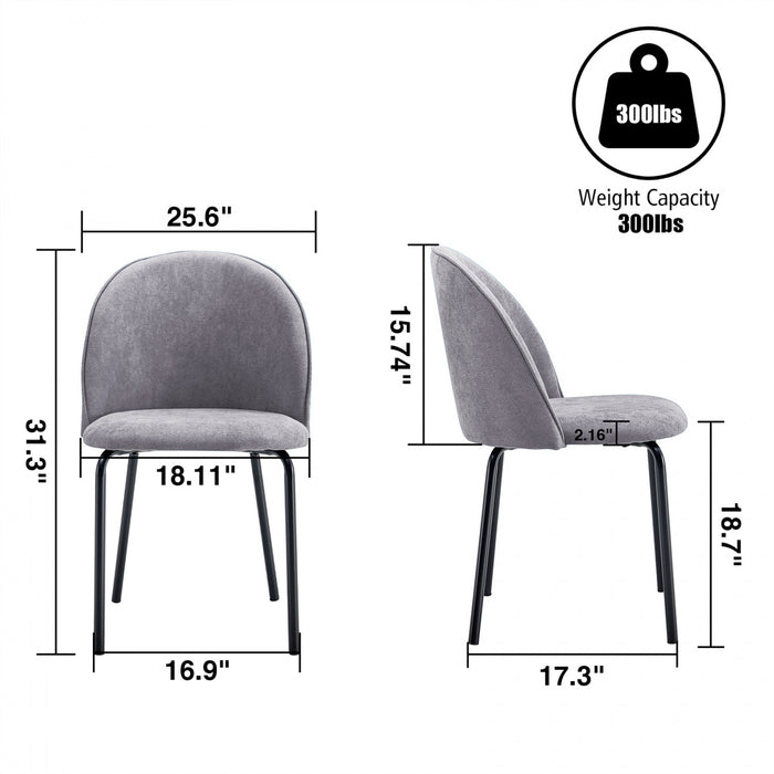 Lot de 2 chaises de salle a manger ergonomiques Ethan, couleur gris