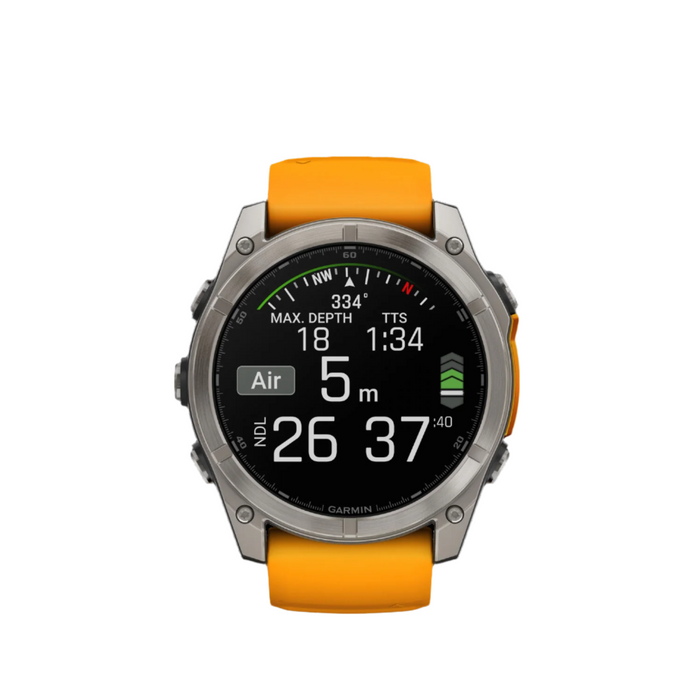  Titanium With Spark Orange/graphite Silicone Band