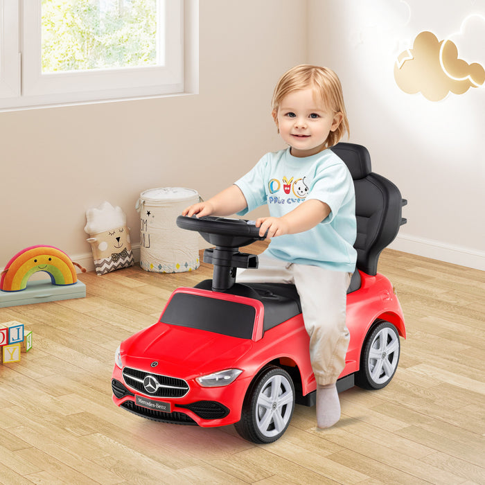 Costway Kids Ride On Push Car Mercedes-benz License 3-en-1 Voiture Coulissante Rouge