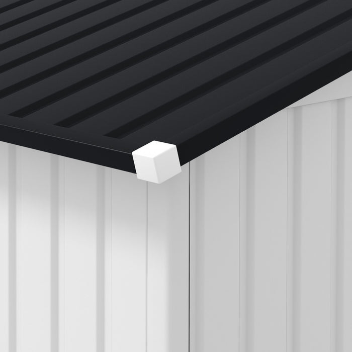 Outsunny Abri De Jardin 11' X 13' Avec Kit De Fondation En Acier, Blanc