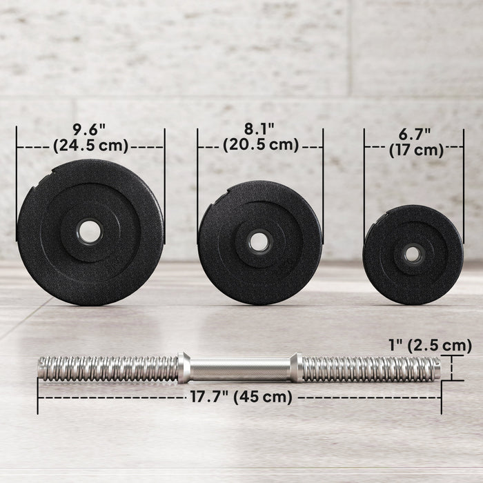 Soozier - Lot de 2 halteres reglables de 20 kg pour la maison et le fitness