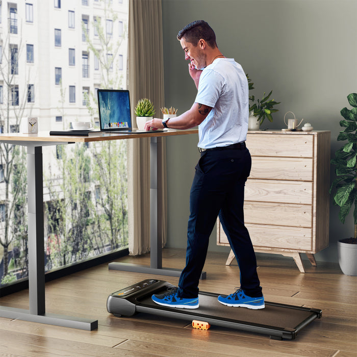 Walking Pad 2 En 1 Sous Le Tapis Roulant De Bureau Pour La Maison Avec Controle A Distance De Montre Et Ecran Led