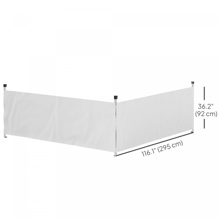 Outsunny 2 Demi-murs D'auvent Pour Auvent De 10' X 10' Ou 10' X 20', Blanc