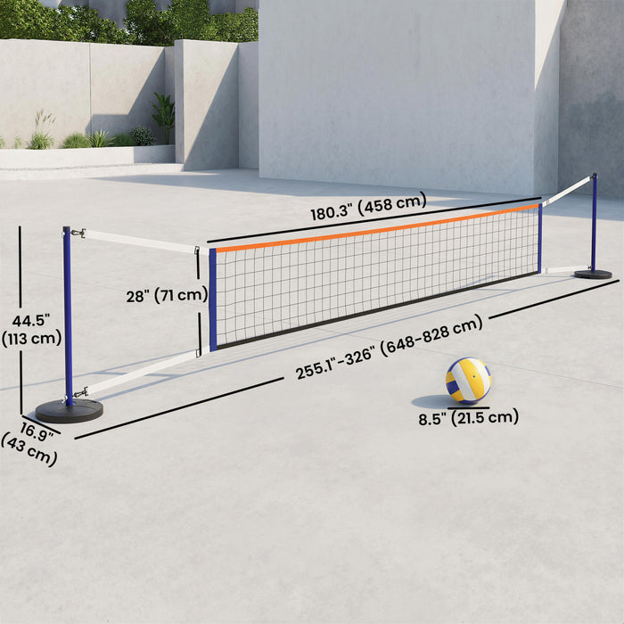Soozier Filet de Volley-Ball avec Longueur Ajustable 6,4-8,2m, Ballon et Pompe Inclus