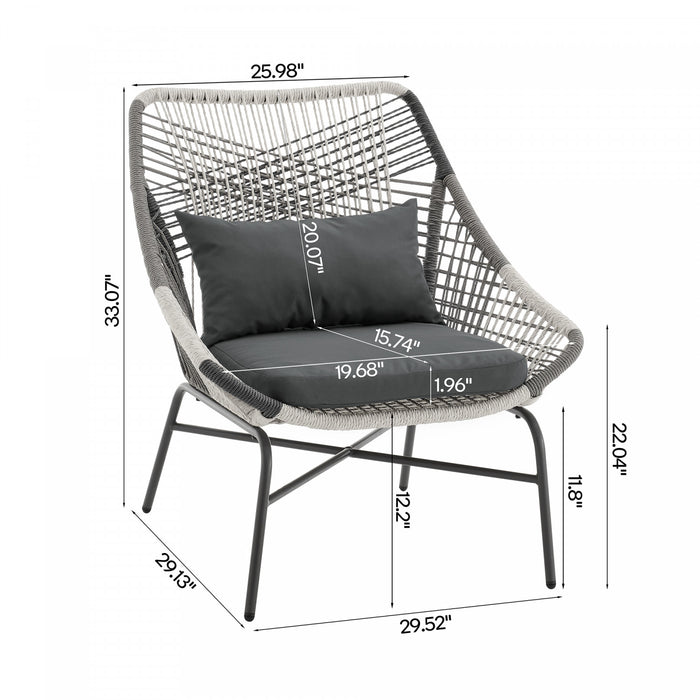 Ensemble de conversation moderne Ashland 5 pieces en gris