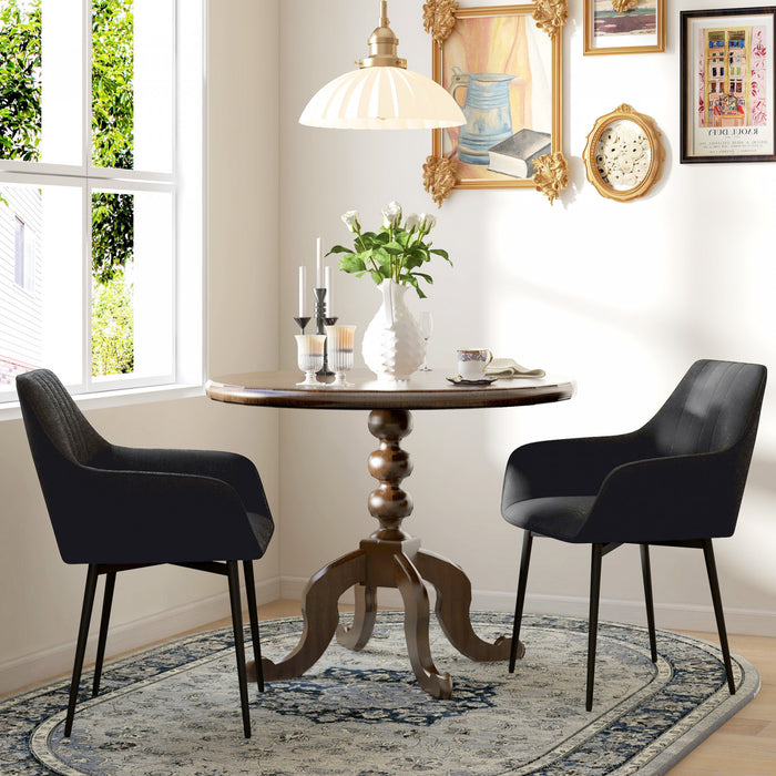 HOMCOM Ensemble de 2 chaises de salle a manger rembourrees, noir