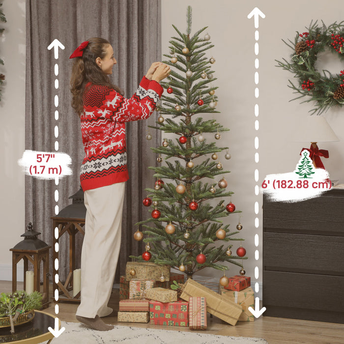 HOMCOM Sapin de Noel Crayon 6 pi, Sapin de Noel Xmas avec 442 Branches