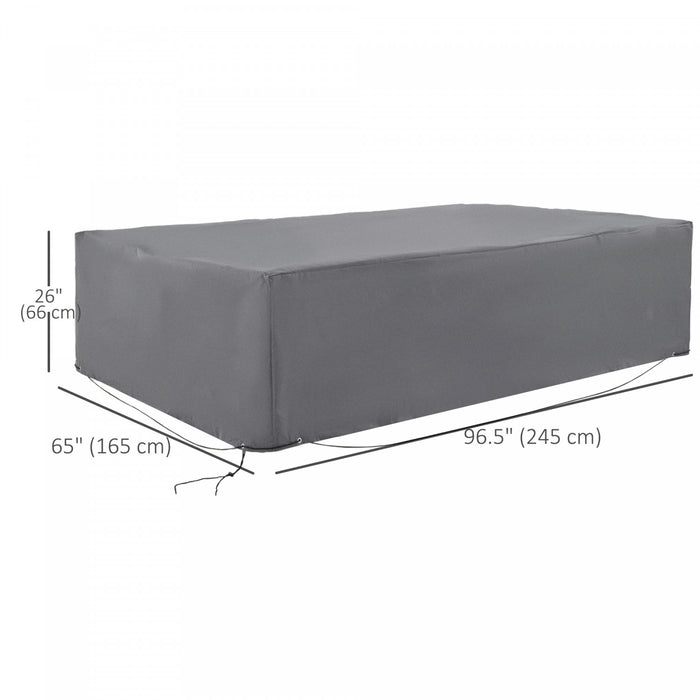 Housse De Mobilier De Patio D'exterieur Outsunny 97\" X 65\" X 26\", Etanche, Grise