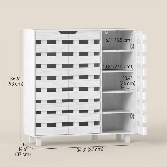 HOMCOM Meuble a chaussures, rangement pour 20 paires de chaussures, blanc