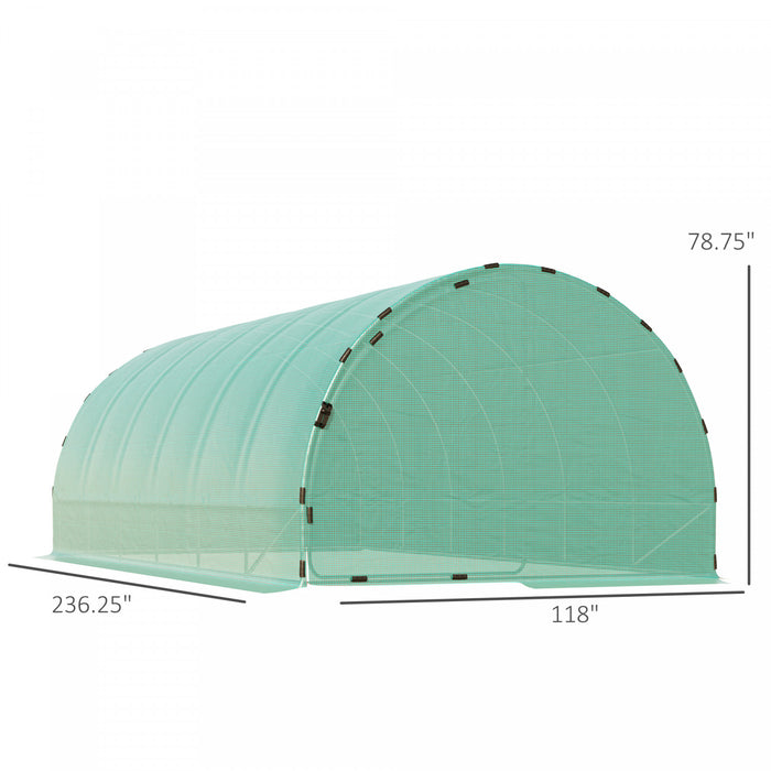 Outsunny 20'x10'x7' Robuste En Acier Renforce De Plain-pied Maison De Culture De Plantes Potageres D'exterieur A Effet De Serre
