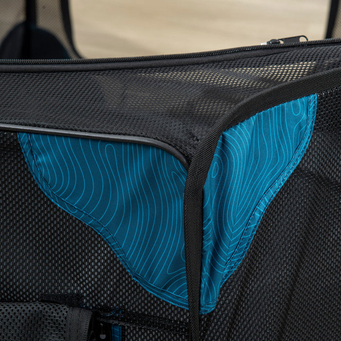 Pawhut Parc D'exercice Pliable Pour Animaux De Compagnie, Interieur/exterieur, Avec Sac De Transport, Couverture A Fermeture Eclair, Fond Resistant A L'eau Φ58.7\" X 39\".