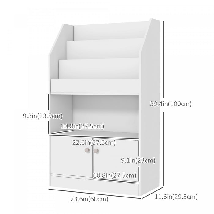 Qaba Rangement Pour Jouets, Bibliotheque Pour Enfants Pour Chambre A Coucher, Salle De Jeux, Creche, Blanc