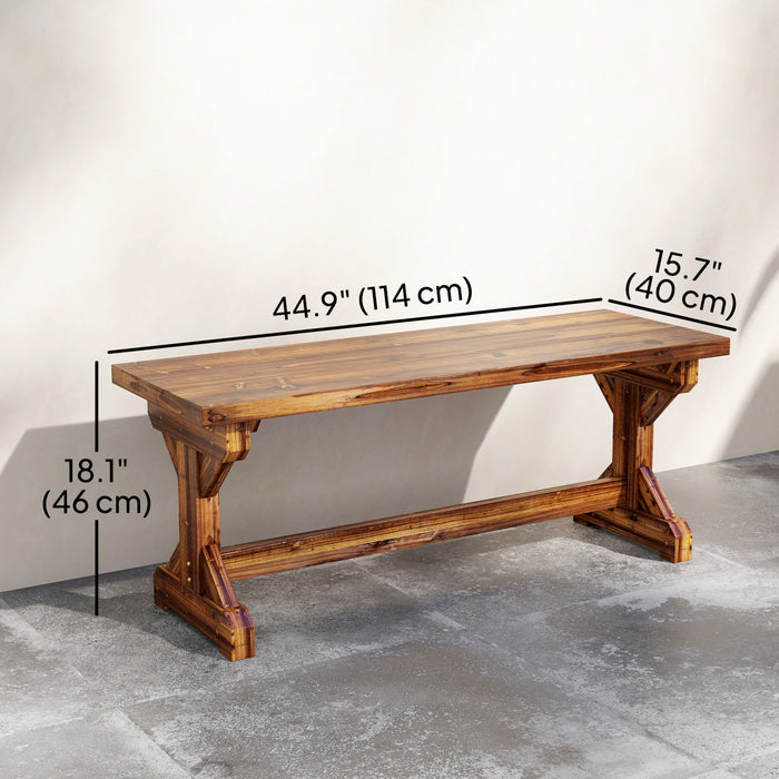Outsunny Banc d'Exterieur en Bois, Banquette Rustique de Jardin, Bois Carbonise