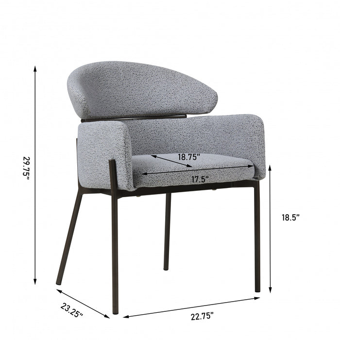 Fanny Chaises De Salle A Manger Modernes, Lot De 2, Assise Tapisee En Tissu Avec Structure Metallique, Gris