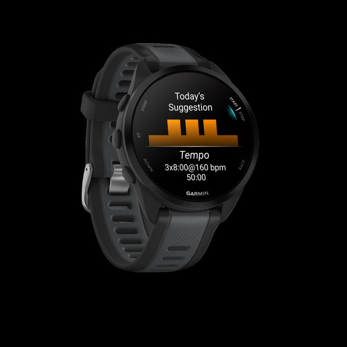 Garmin Forerunner 165 Music - Noir/ardoise, Amoled, Gps, Musique, Suivi De La Sante, Batterie 11d