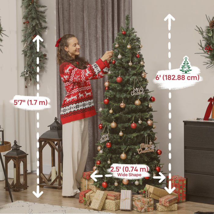 HOMCOM Sapin de Noel Pop Up Pre-illumine de 183 cm, Sapin Artificiel Pliable, Vert