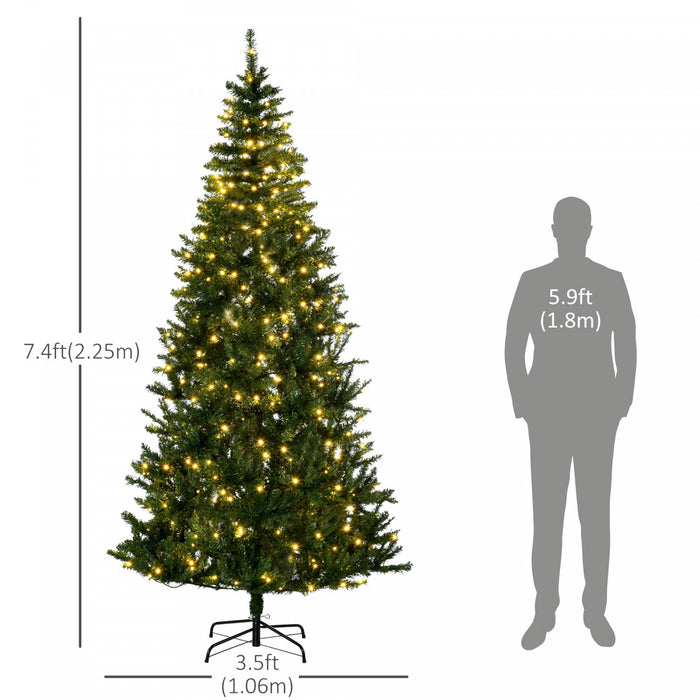Homcom Arbre De Noel Artificiel De 7 Pieds 450 Lumieres Led
