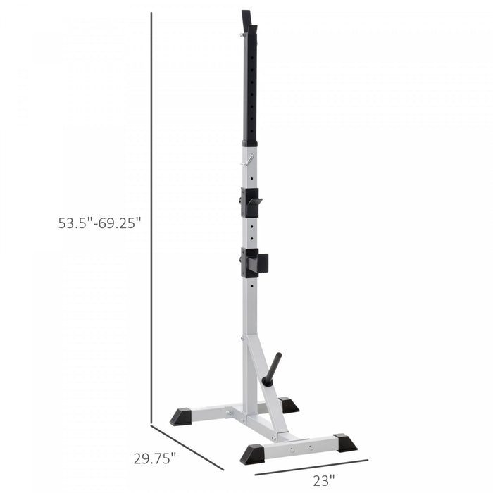 Soozier Paire Reglable De Support D'halterophilie Barbell Squat Rack