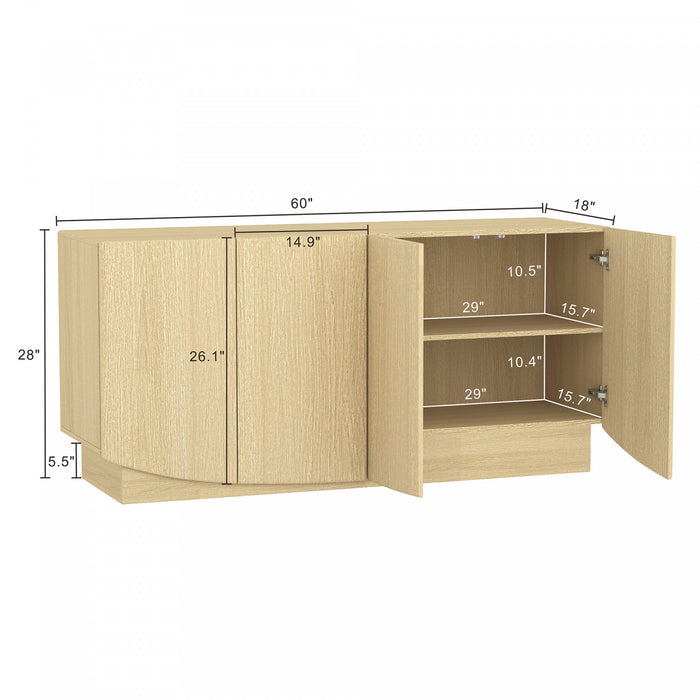 Buffet contemporain Ardea 60\" en chene naturel
