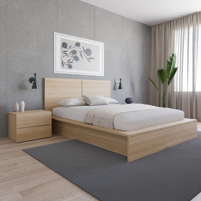 Table de nuit James Nordika à 2 tiroirs - chêne blond naturel