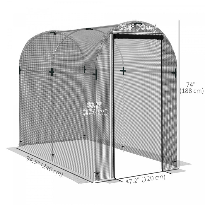 Outsunny Cage De Culture, Tente De Protection Des Plantes De 4' X 8', Noir
