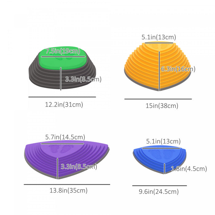 Outsunny Blocs D'equilibre Pour Enfants 11 Pieces, Pierres D'equilibre Equipement De Jeu Interieur Exterieur Pour Parcours D'obstacles