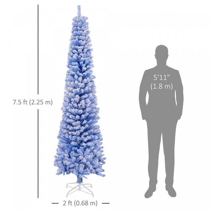 Homcom Arbre De Noel Artificiel Fin Floque De Neige Artificielle 7.5pi