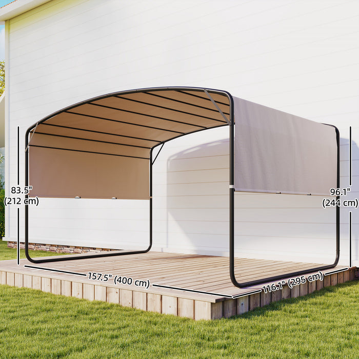 Outsunny Pergola retractable 10' x 13', pergola exterieure en metal