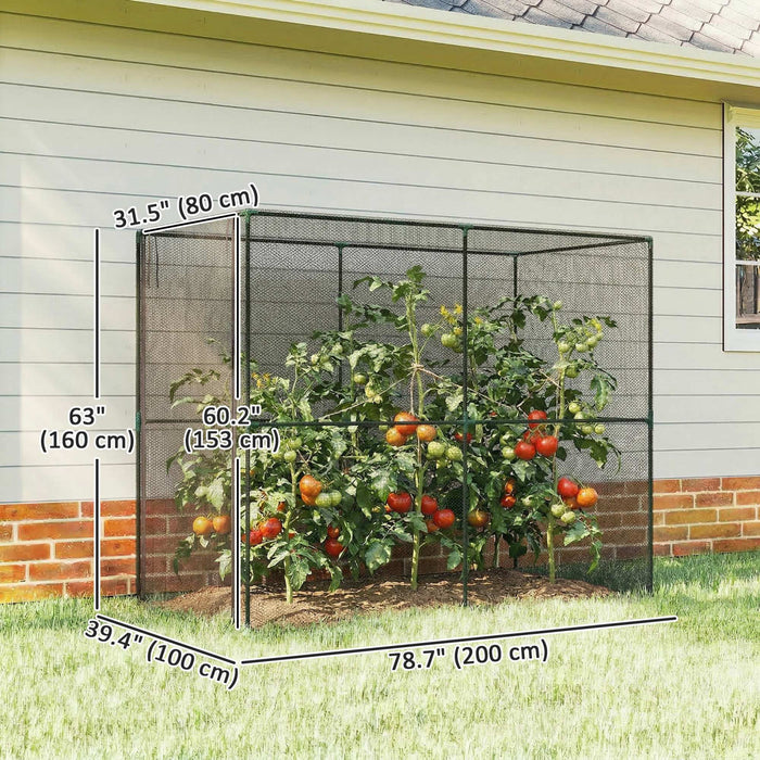 Outsunny Cage de Culture, Grande Tente de Protection pour Plantes, Noir