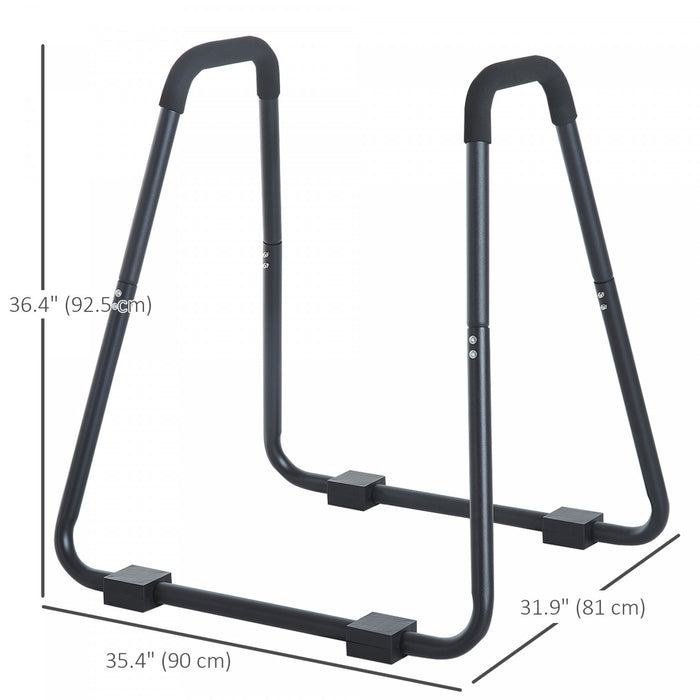 Soozier Sation De Pompe Traction Bar Support D'entrainement Avec Sangles Home Gym Noir