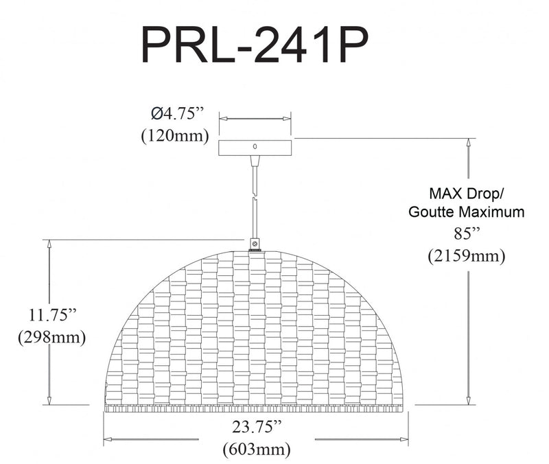 Grand luminaire suspendu Pourel  de Dainolite avec abat-jour naturel, fini noir mat et 3 ampoules