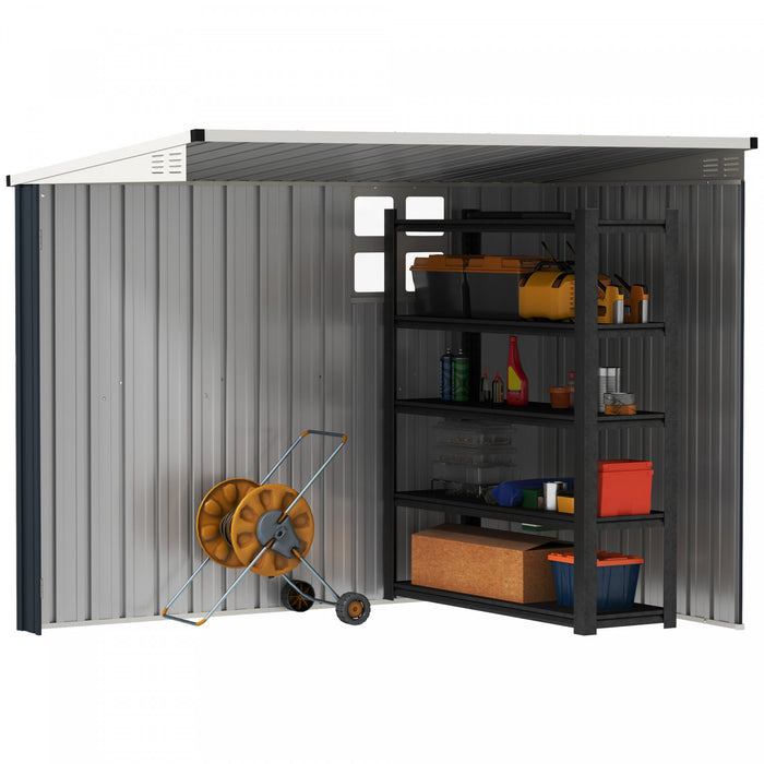 Outsunnyremise A Outils 4'x8', Remise Exterieure Avec Fenetre Et 2 Events