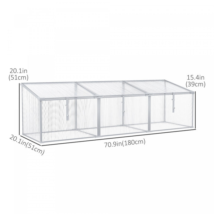 Mini Serre De Jardin Serre A Tomates 181l X 51l X 51h Cm 3 Pannneaux Toits Ouvrables Alu. Polycarbonate
