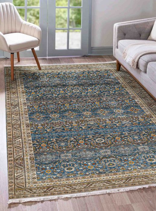 Tapis Traditionnel Gianna 8'0\" x 10'0\" en Bleu
