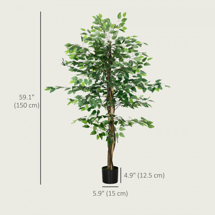 HOMCOM Arbres Artificiels Ficus, Plante Decorative Fausse pour Decoration
