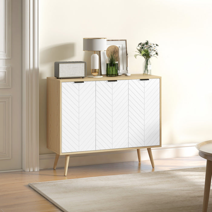HOMCOM Armoire de rangement buffet armoire d'appoint etageres reglables