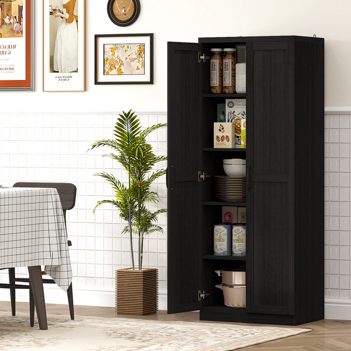 HOMCOM Armoire de rangement pour garde-manger avec portes et etageres