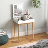 HOMCOM Modern Vanity Desk with Flip-up Mirror and 2 Drawers for Bedroom