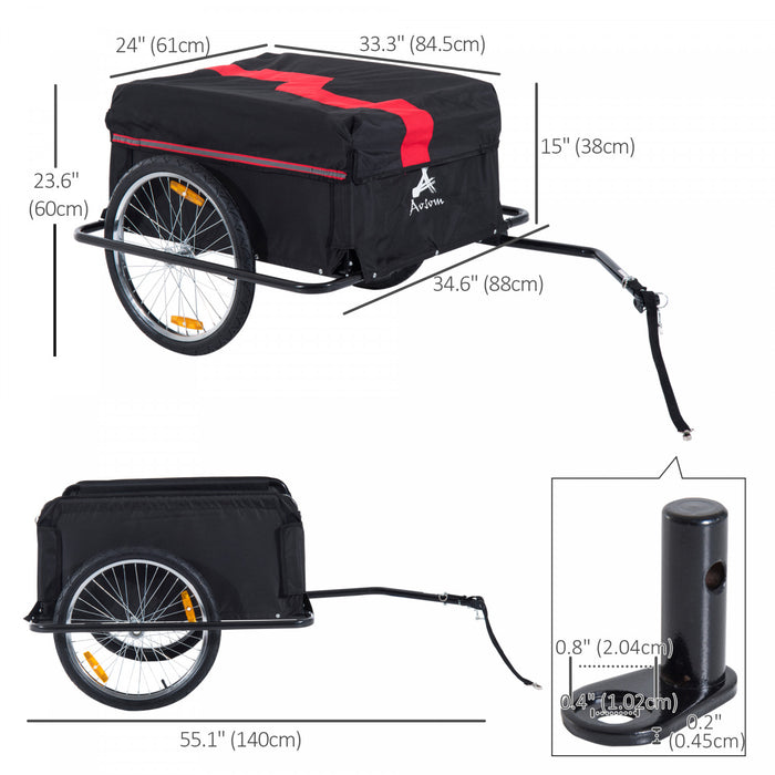 Remorque Pour Bicyclette, Remorque De Chargement Pour Bicyclette, Chariot De Jardin Utilitaire, Porte-outils Avec Couvercle Amovible