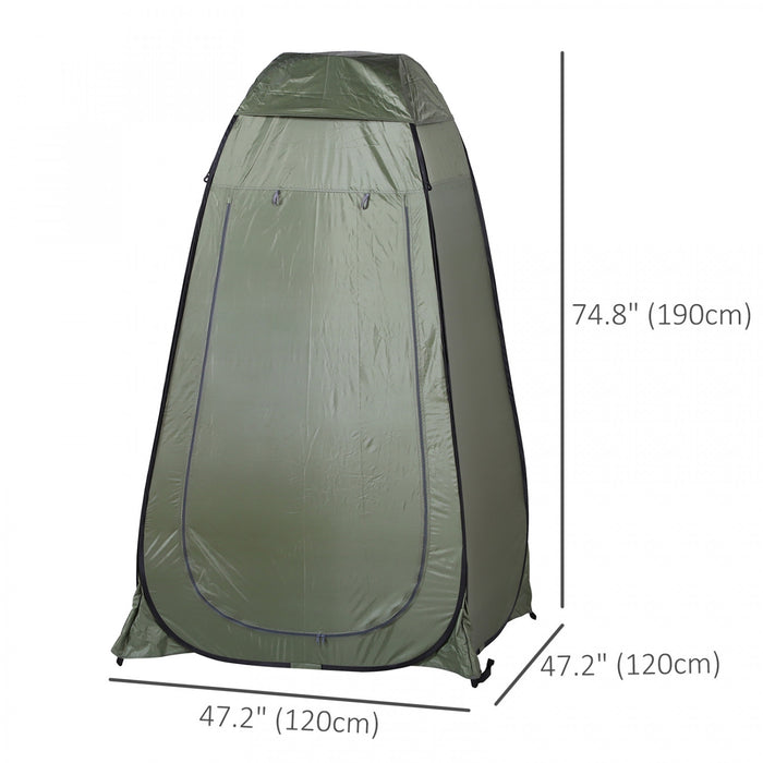 Outsunny Pop Up Tente De Douche, Intimite Exterieure Vestiaire, Vert