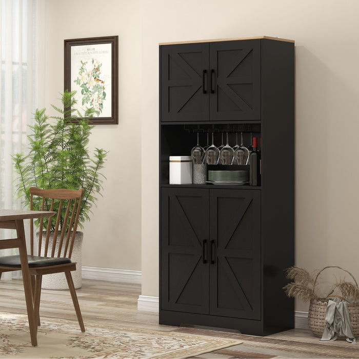 HOMCOM Armoire de rangement pour garde-manger de cuisine, noir